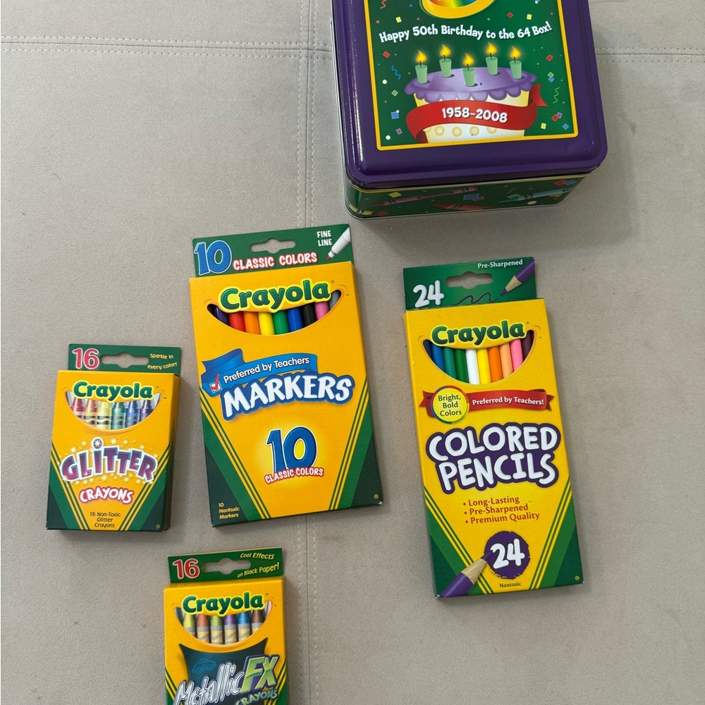 Crayola Collectable Tin and Crayola Supplies